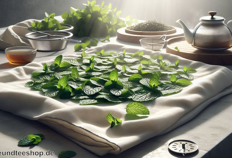 Minze trocknen zum Tee machen